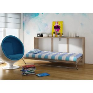 17 Stories Aco European Single (90 x 200cm) Murphy Bed blue 114.0 H x 213.0 W x 121.0 D cm