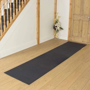 17 Stories Addingham Tufted Dark Grey Hallway Runner Rug white 60.0 W x 1.0 D cm