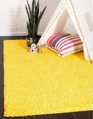 17 Stories Anniesha California Shag Yellow Rug yellow 160.0 W x 5.0 D cm