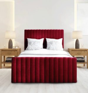 17 Stories Arizona Upholstered Bed Frame red 142.0 H x 97.0 W x 211.0 D cm