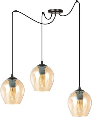 17 Stories Cadey-Lee 3 - Light Cluster Geometric Pendant brown 200.0 H cm