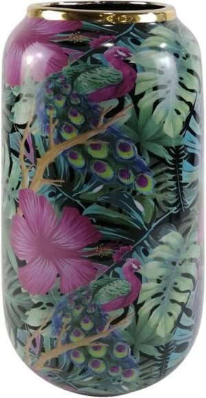 17 Stories Classy Ceramic Vase for the Living Room, Tropical Design Vase Decor gray 37.0 H x 22.5 W x 22.5 D cm