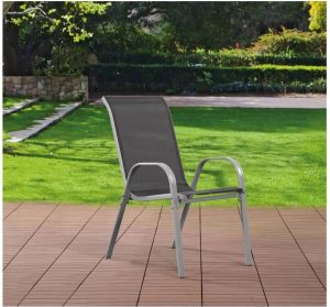 17 Stories Fetina Stacking Patio Dining Armchair white 92.0 H x 75.0 D cm