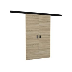 17 Stories Leonello Sliding Door Prefinished brown 205.0 H x 132.0 W x 16.0 D cm