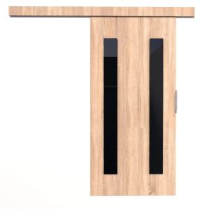 17 Stories Linvel Sliding Door Prefinished brown 205.0 H x 86.0 W x 16.0 D cm