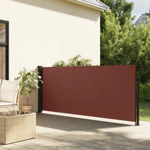 17 Stories Polyester Cover Retractable Side Awning brown 140.0 H x 300.0 W cm