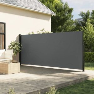 17 Stories Polyester Cover Retractable Side Awning gray 180.0 H x 600.0 W cm
