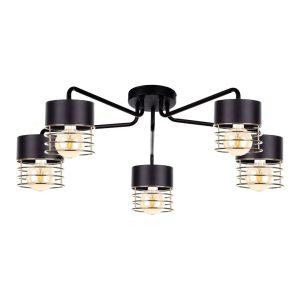 17 Stories Royal 5-Light 12cm Semi Flush Mount black 12.0 H x 12.0 W x 12.0 D cm