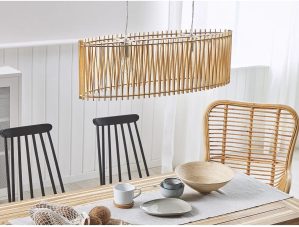 17 Stories Sheri 1 - Light Kitchen Island Drum Pendant brown 124.0 H x 80.0 W x 80.0 D cm