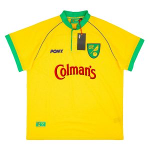 1997-1999 Norwich City Home Pony Reissue Shirt - Yellow - male - Size: Medium Adults
