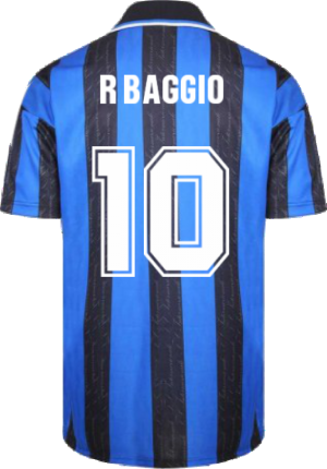 1998 Inter Milan Score Draw Home Shirt (R Baggio 10) - Blue - male - Size: XL Adults