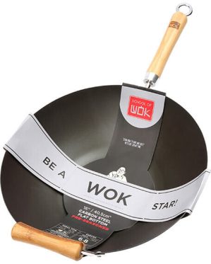 School of Wok 16/40.5cm Carbon Steel Pre-Seasoned Wok