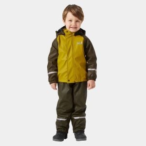 Helly Hansen Kids’ Bergen Fleece-Lined Rain Set 2.0 Green 116/6 - Utility Gre Green - Unisex
