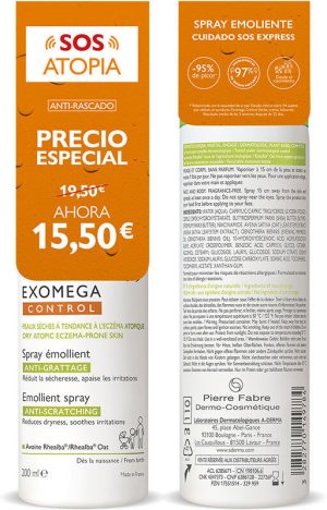 A-Derma Exomega Control spray emoliente “PVP 15,45€” 200 ml