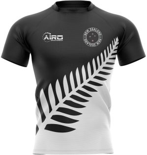 Airo Sportswear 2023-2024 New Zealand All Blacks Fern Concept Rugby Shirt - Womens - Black - female - Size: Small - UK Size 10