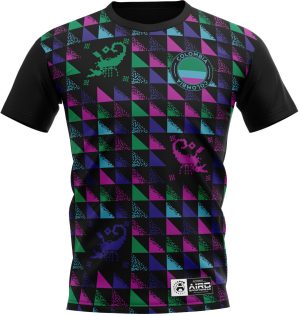 Airo Sportswear 2024-2025 Colombia Rene Higuita Concept Football Shirt - Black - male - Size: Large 42-44" Chest (104-112cm)