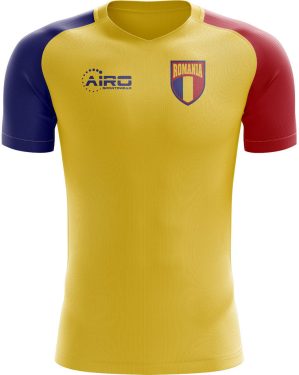 Airo Sportswear 2024-2025 Romania Home Concept Football Shirt - Womens - Yellow - female - Size: XL - UK Size 16