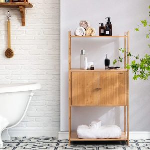 Alpen Home Neomi 58Cm W x 110Cm H x 32Cm D Free-Standing Bathroom Cabinet brown 110.0 H x 58.0 W x 32.0 D cm