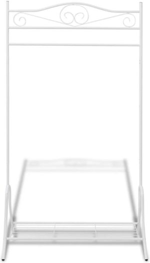 August Grove Freeport Clothing Rack Steel Garment Stand Dress Coat Hanging Holder white