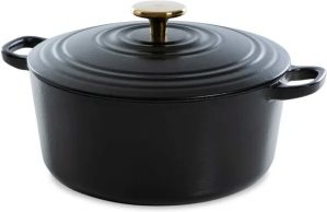BK Cookware Bourgogne Cast Iron Round Casserole black 16.7 H x 24.7 W cm