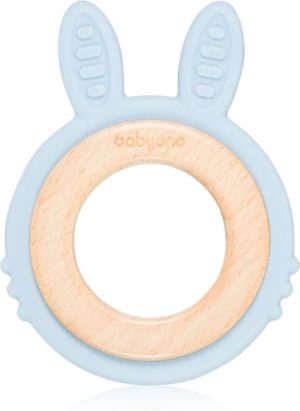 BabyOno Wooden & Silicone Teether chew toy Bunny 1 pc