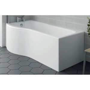 Belfry Bathroom Oblique 1700Mm P Shaped Front Panel white 52.0 H x 150.0 W x 2.6 D cm