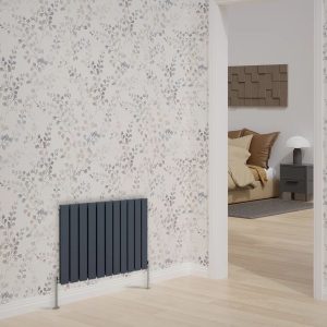 Belfry Heating Bruce Horizontal Double Flat Panel Radiators 600x748mm gray 60.0 H x 74.8 W x 5.2 D cm