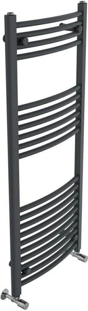 Belfry Heating Cano Curved Heated Towel Rail Radiator Bathroom Ladder Warmer gray 120.0 H x 50.0 W x 5.2 D cm