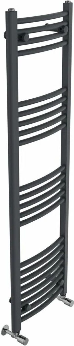 Belfry Heating Cano Curved Heated Towel Rail Radiator Bathroom Ladder Warmer gray 140.0 H x 4.5 D cm