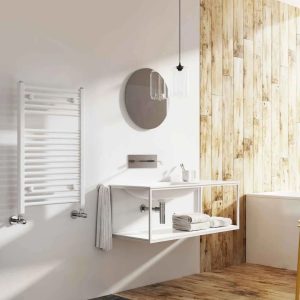 Belfry Heating Winders Vertical Straight Towel Rail white 700.0 H x 500.0 W x 30.0 D cm