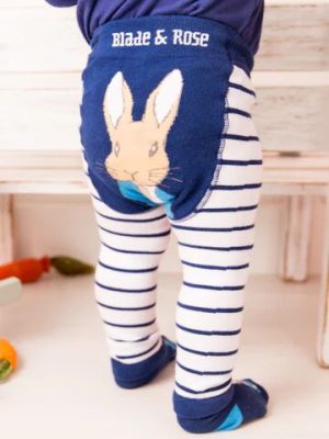 Blade & Rose Peter Rabbit Navy Striped Leggings Unisex Leggings For Babies & Toddlers Sizes 0-4 Years
