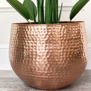 Bloomsbury Market Gold Hammered Metal Planter black 35.0 H x 40.0 W x 40.0 D cm