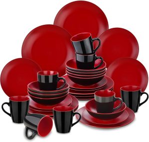 Blue Elephant Allenbac 32 Piece Dinnerware Set, Service for 8 red