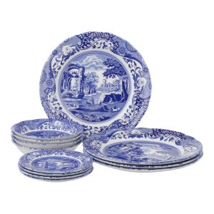 Blue Italian 12 Piece Dinnerware Set, Service for 4 blue