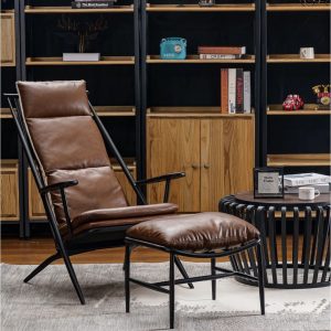 Borough Wharf Groningen 61Cm Wide Lounge Chair and Ottoman brown