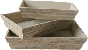 Brambly Cottage Maryann 3 Piece Wood Packing Tray Set brown 15.0 H x 60.0 W cm
