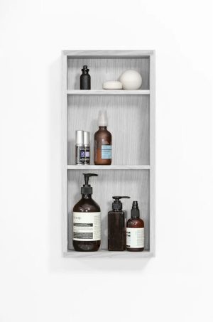 Brayden Studio Mendocino 25Cm W x 55Cm H x 10Cm D Solid Wood Wall Mounted Bathroom Shelves white 55.0 H x 25.0 W x 10.0 D cm