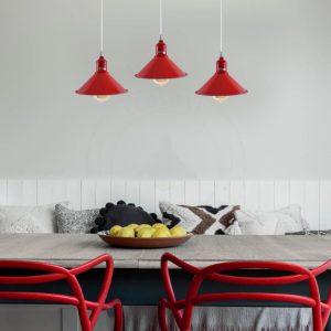 Breakwater Bay Dutcher 3 - Light Kitchen Island Cone Pendant red 114.5 H x 70.0 W x 22.0 D cm