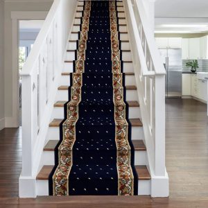 Rosalind Wheeler Alsafi Tufted Blue/Brown Rug 540.0 H x 60.0 W x 1.0 D cm