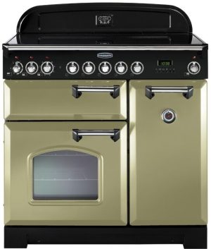 Rangemaster CDL90EIOG/C 90cm Classic Deluxe Electric Induction Olive Green Range Cooker
