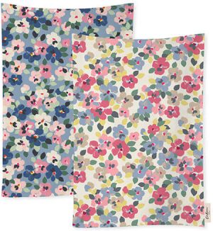 Cath Kidston Painted Pansies Set of 2 Tea Towels