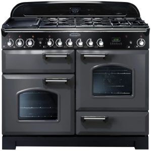 Rangemaster CDL110DFFSL/C Classic Deluxe 110cm Dual Fuel Range Cooker- Slate/Chrome