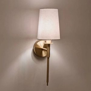 Clearance - Dulcie Gold Wall Light with White Shade