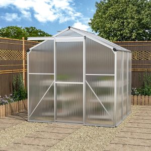 Dakota Fields Aizah 6 Ft W x 6 Ft D Greenhouse gray 72.0 H x 75.0 W x 190.5 D cm