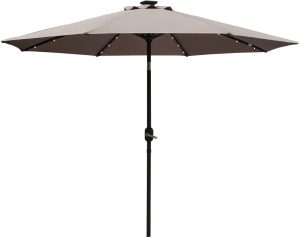Dakota Fields Antibes 2.7m Traditional Parasol with Lights 2.35 H cm