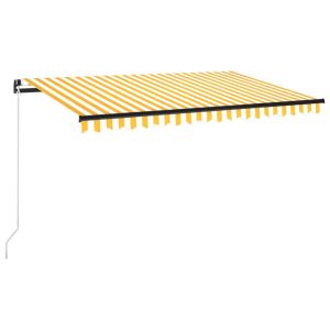 Dakota Fields Asko 4.5m W x 3m D Retractable Patio Awning yellow 245.0 H x 450.0 W x 350.0 D cm