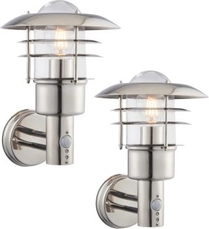 Dakota Fields Elena Outdoor Wall Lantern with Motion Sensor gray 32.5 H x 22.0 W x 25.5 D cm