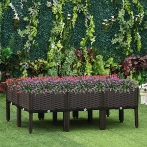 Dakota Fields Juniper Plastic Elevated Planter 44.0 H x 120.0 W x 80.0 D cm