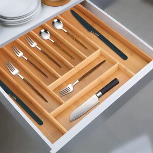 Ebern Designs Cutlery Tray brown 5.0 H x 48.0 W x 44.5 D cm