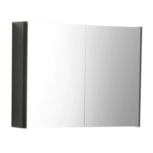 Ebern Designs Haadia 600mm H Framed Medicine Cabinet with Fixed Shelves gray 60.0 H x 80.0 W x 16.0 D cm
